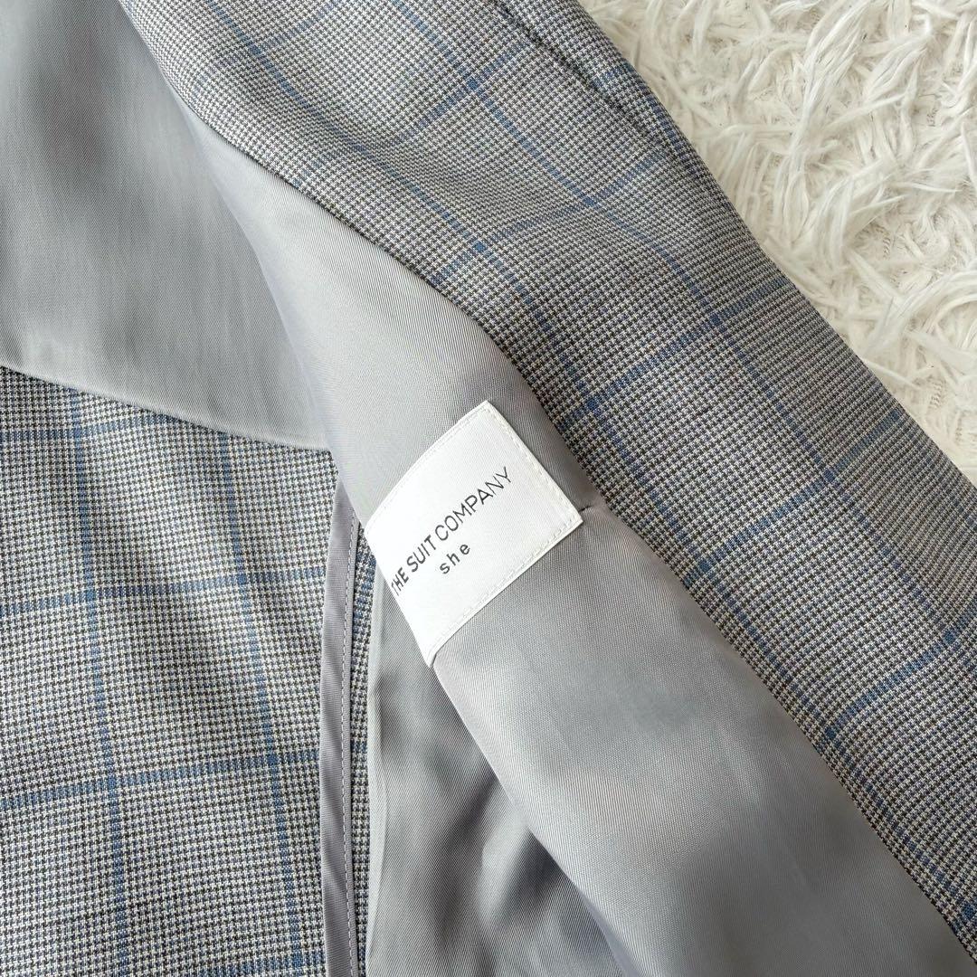 THE SUIT COMPANY she セットアップスーツ ノーカラーチェック
