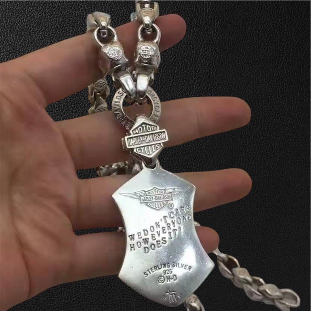 ヴィンテージ 銀のネックレス シルバースカル 骸骨　重厚感　人気　S925刻印