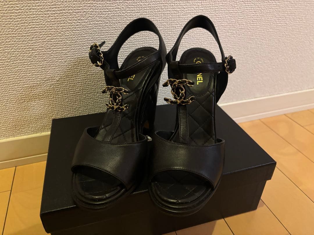 CHANEL ストラップサンダル　サイズ371/2