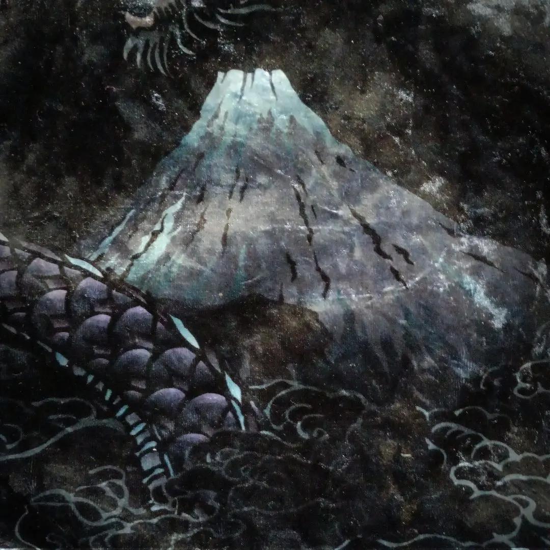 圧巻！☆絡繰魂のダークなベロアスカジャン 別珍 青龍 富士山 胸刺繍 艶感