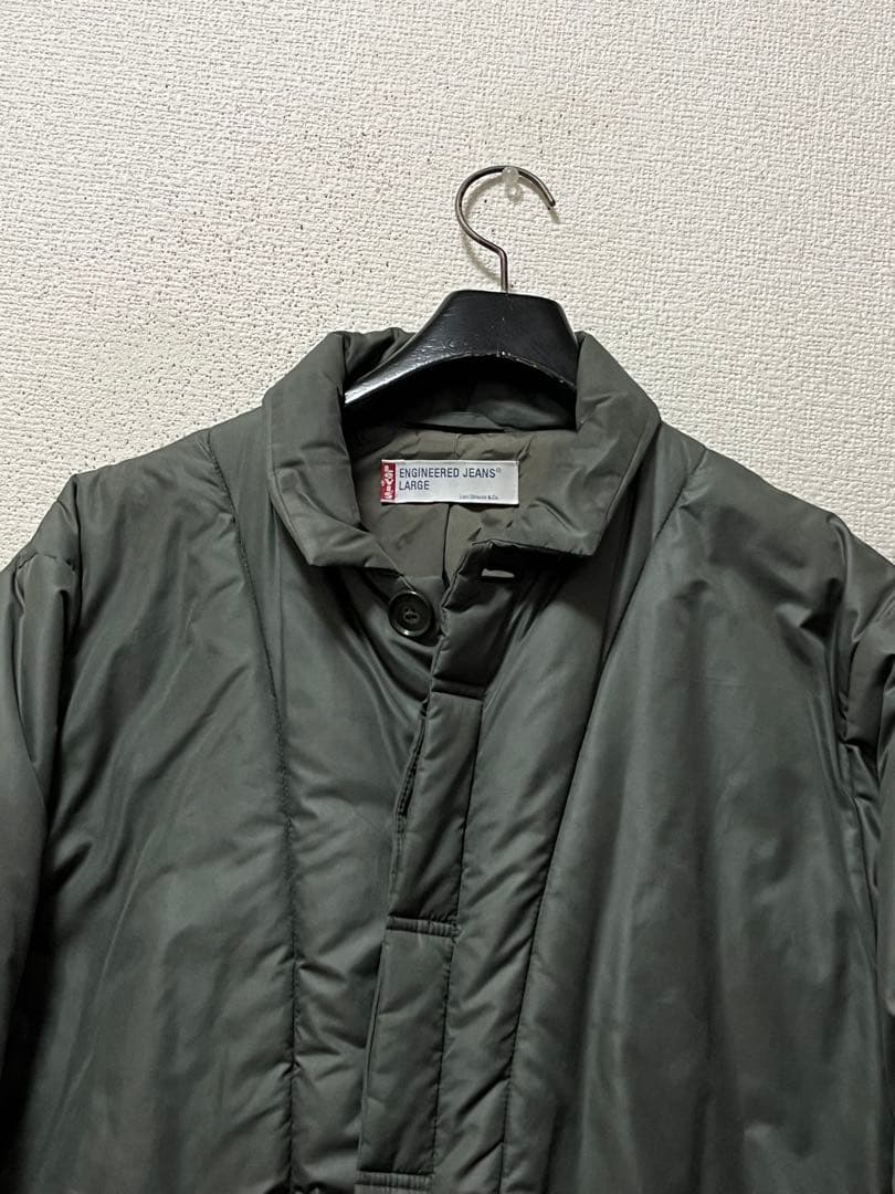 90s　リーバイスエンジニア　中綿ナイロンジャケット　/L　カーキ　ヴィンテージ