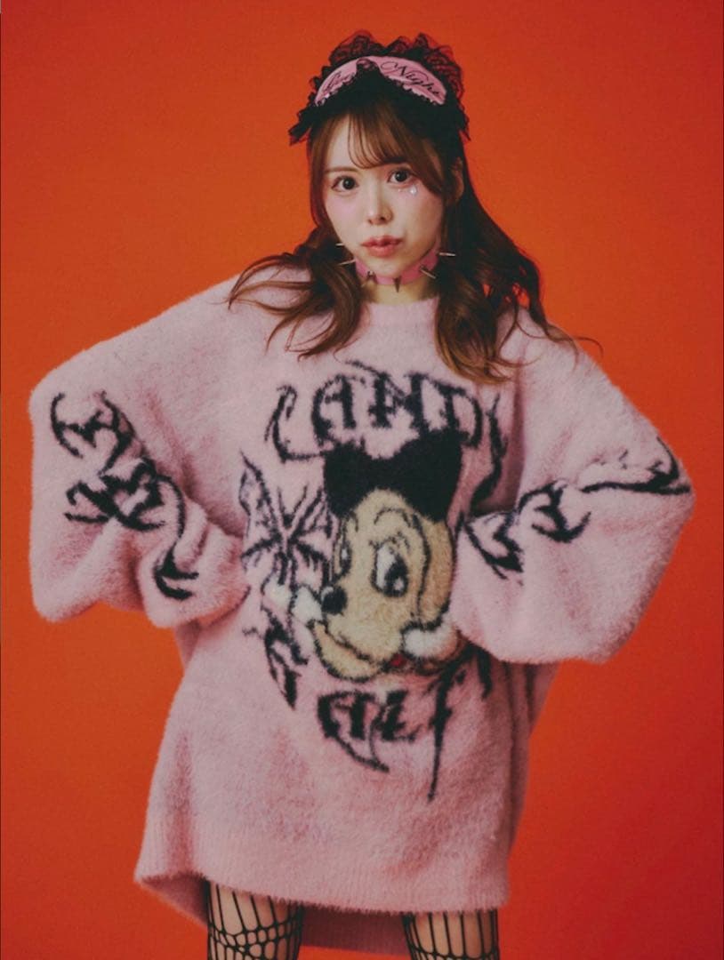 GALFY ガルフィー ふわふわダークキャンディーニット ピンク