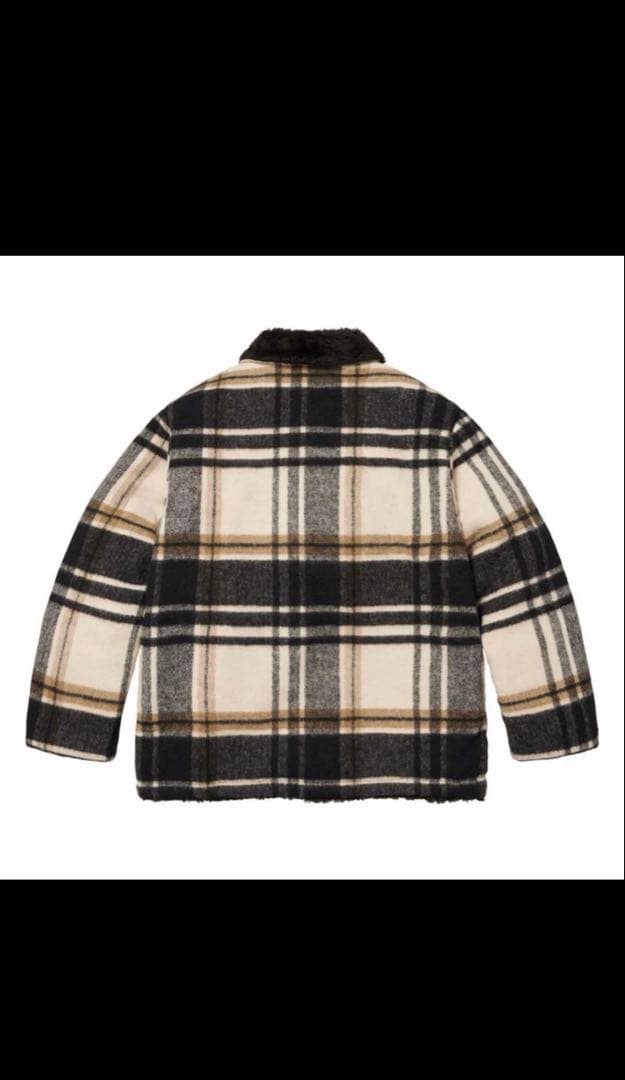 supreme Plaid Car Coat Cream カーコート S