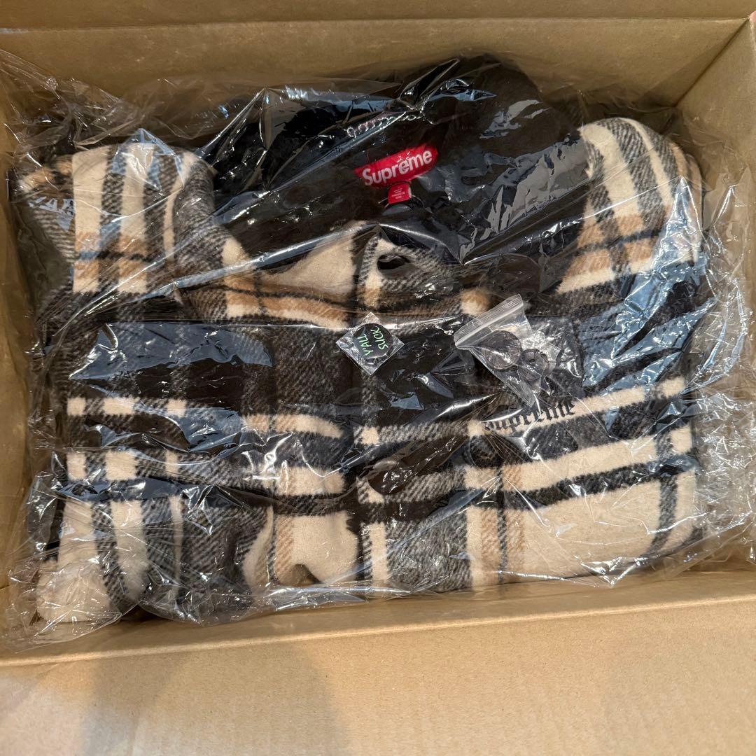 supreme Plaid Car Coat Cream カーコート S