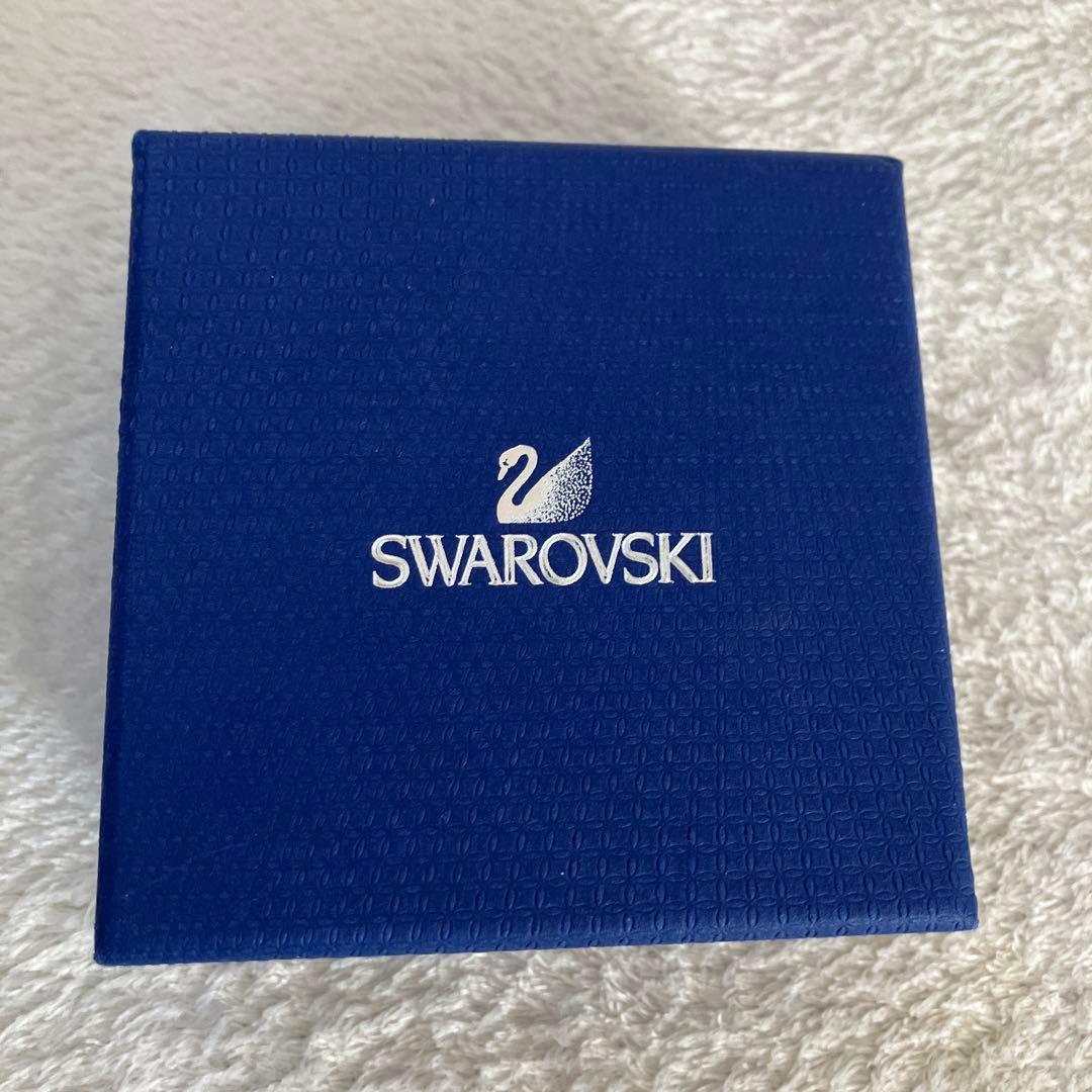 スワロフスキーリボンブローチ シルバー