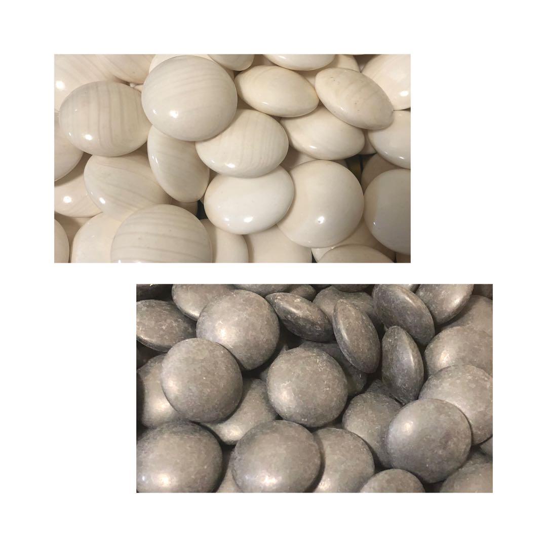 良品 銘木高級栗碁笥特大 美栄 極厚碁石セット　日向特製蛤碁石36号　那智黒石