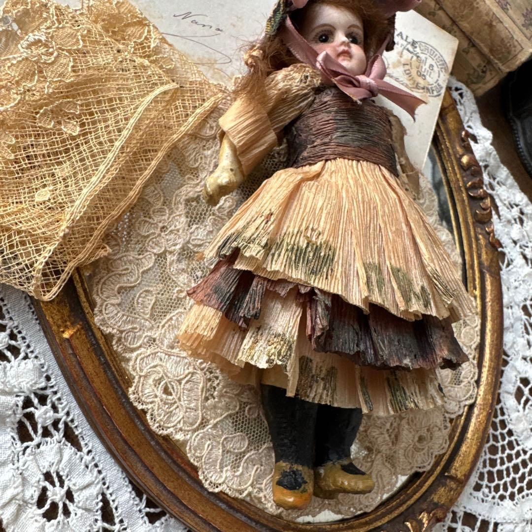 アンティークミニョネット　ビスクヘッドドール　フレンチミニョネット
