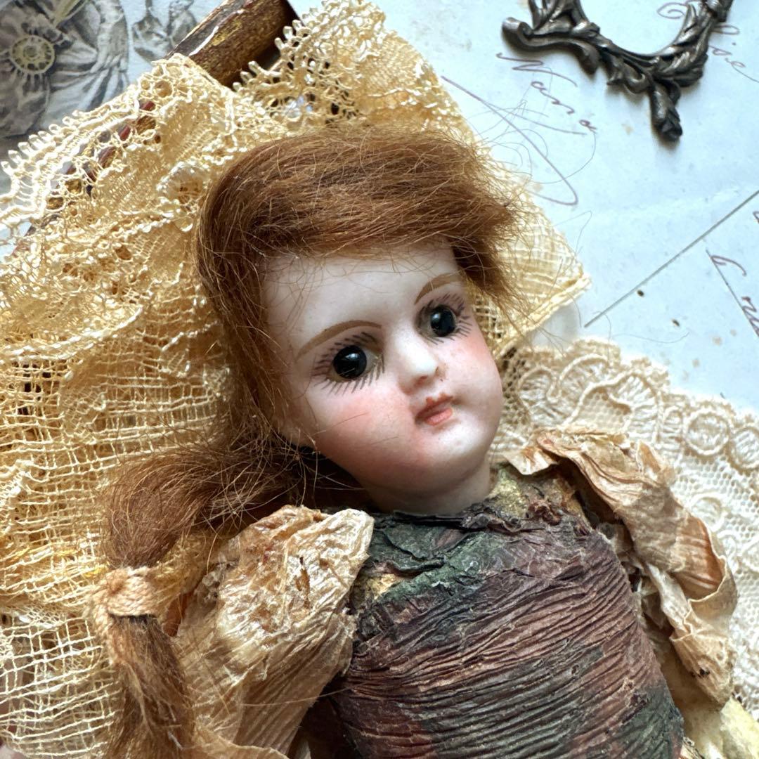 アンティークミニョネット　ビスクヘッドドール　フレンチミニョネット