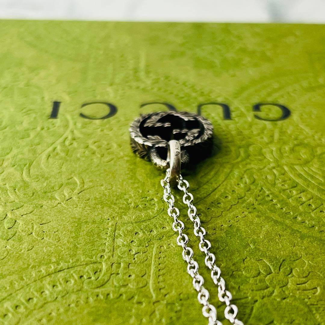 【極美品✨】GUCCI ネックレス インターロッキングG アラベスク 燻加工