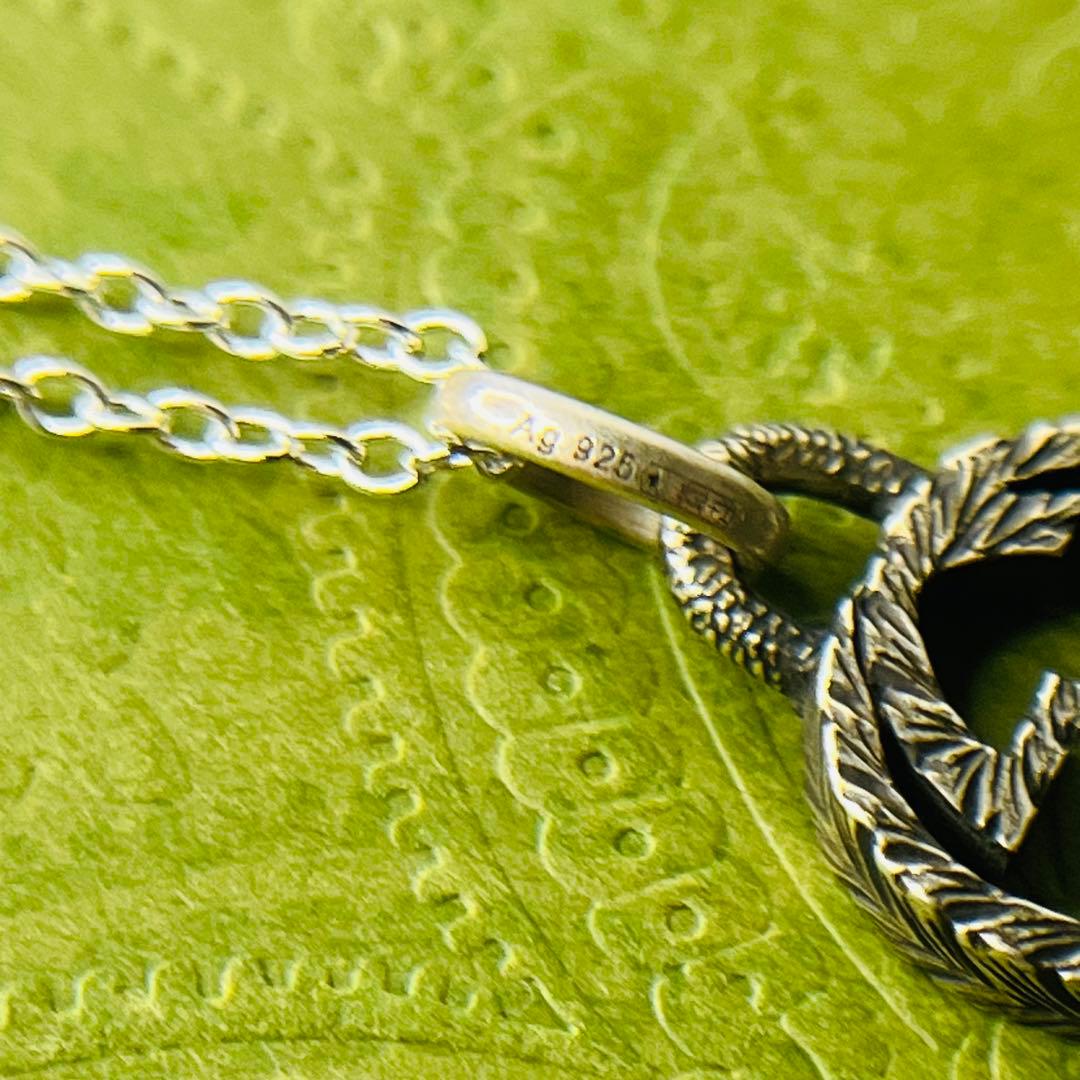 【極美品✨】GUCCI ネックレス インターロッキングG アラベスク 燻加工