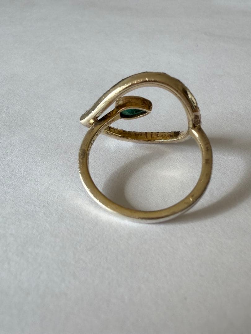 lotus エメラルドフラワーダイヤモンドリング　7号