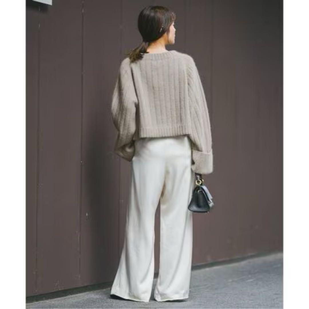 Noble ヤク ワイドリブニットプルオーバー グレーA