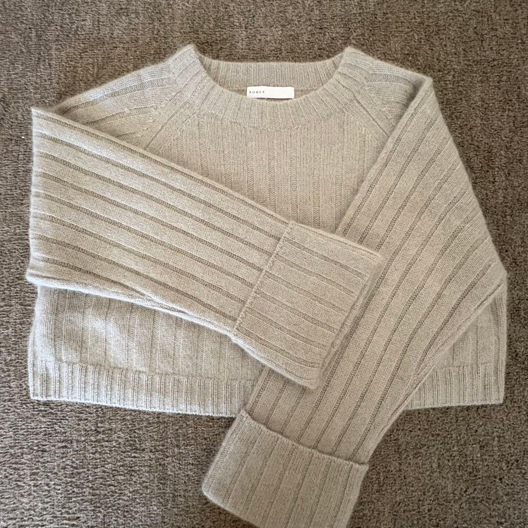 Noble ヤク ワイドリブニットプルオーバー グレーA