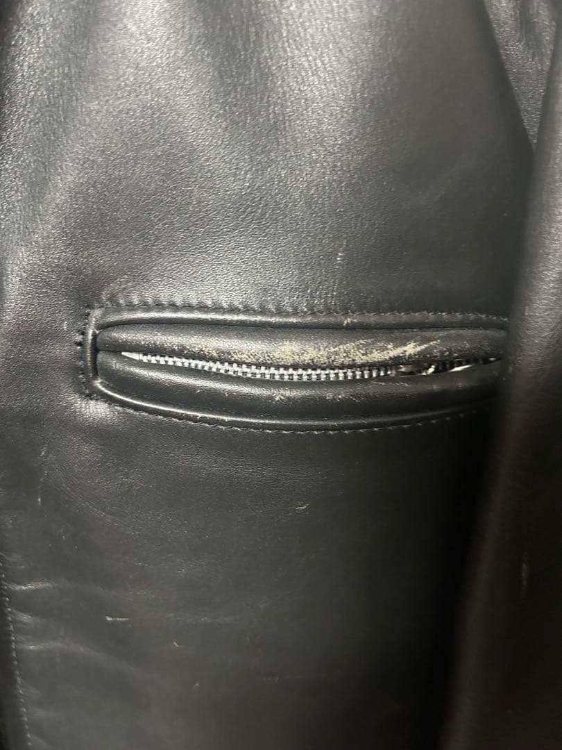 ライナー欠品　特価！ショットschottスタンド立ち襟シングル641黒38