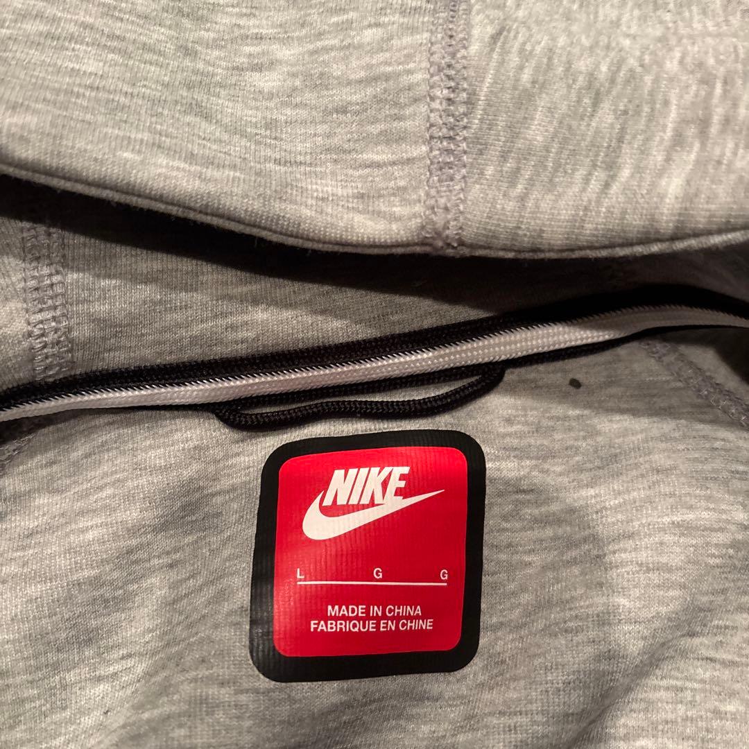 NIKE テックフリース パーカー スウェット グレー L 赤タグ