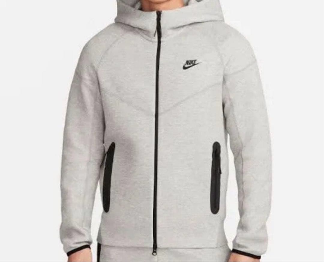 NIKE テックフリース パーカー スウェット グレー L 赤タグ