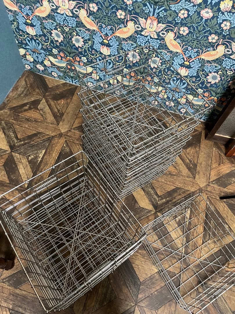 学校 給食かご ステンレス 10個 セット 昭和レトロ 収納 インテリア 当時物