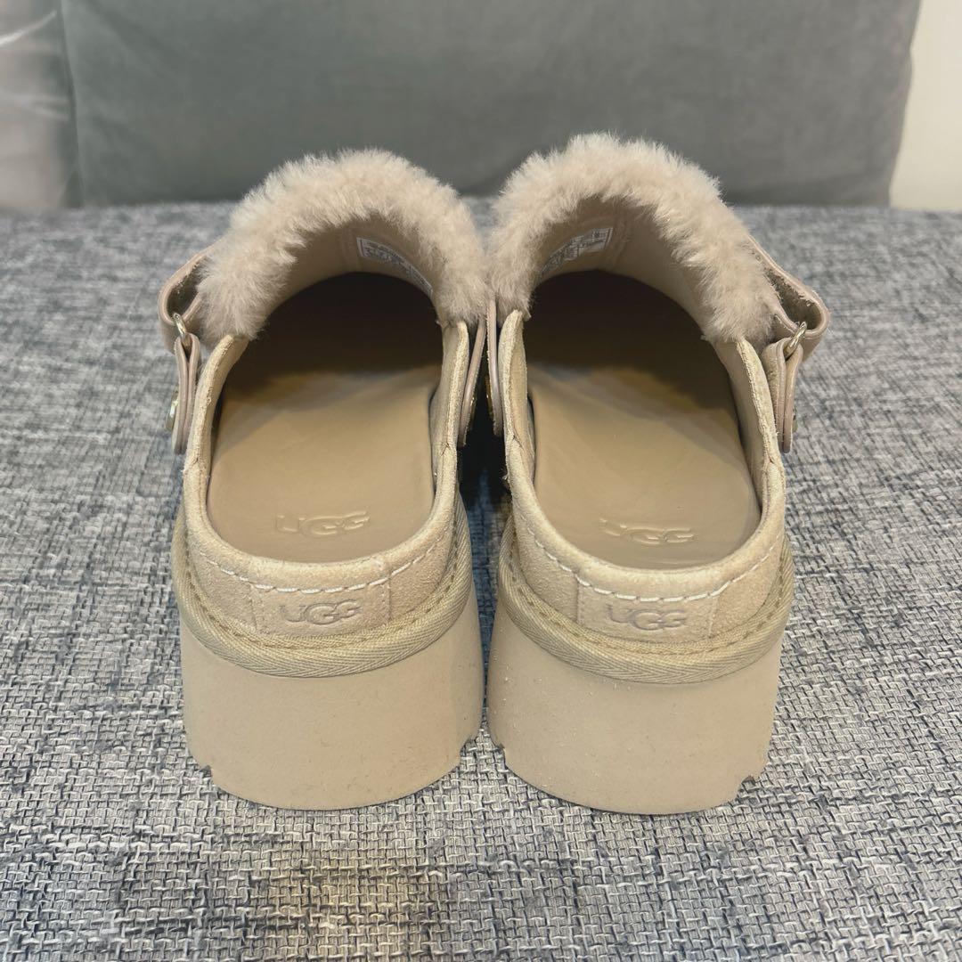 【公式購入】 UGG ベージュ ファー付き 厚底 スリッポン 2wey