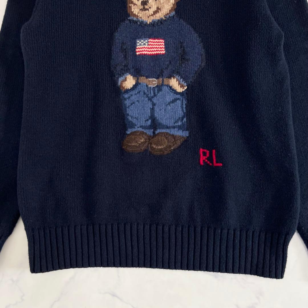 POLO RALPH LAUREN ポロベア 星条旗 コットン ニット セーター