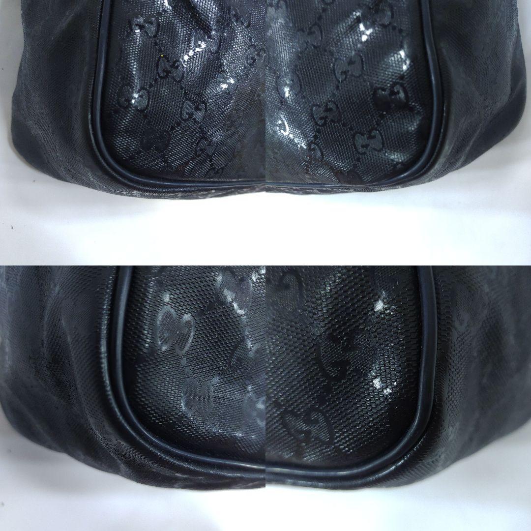 グッチ ショルダーバッグ PVC レザー A4可 GG柄 ネイビー