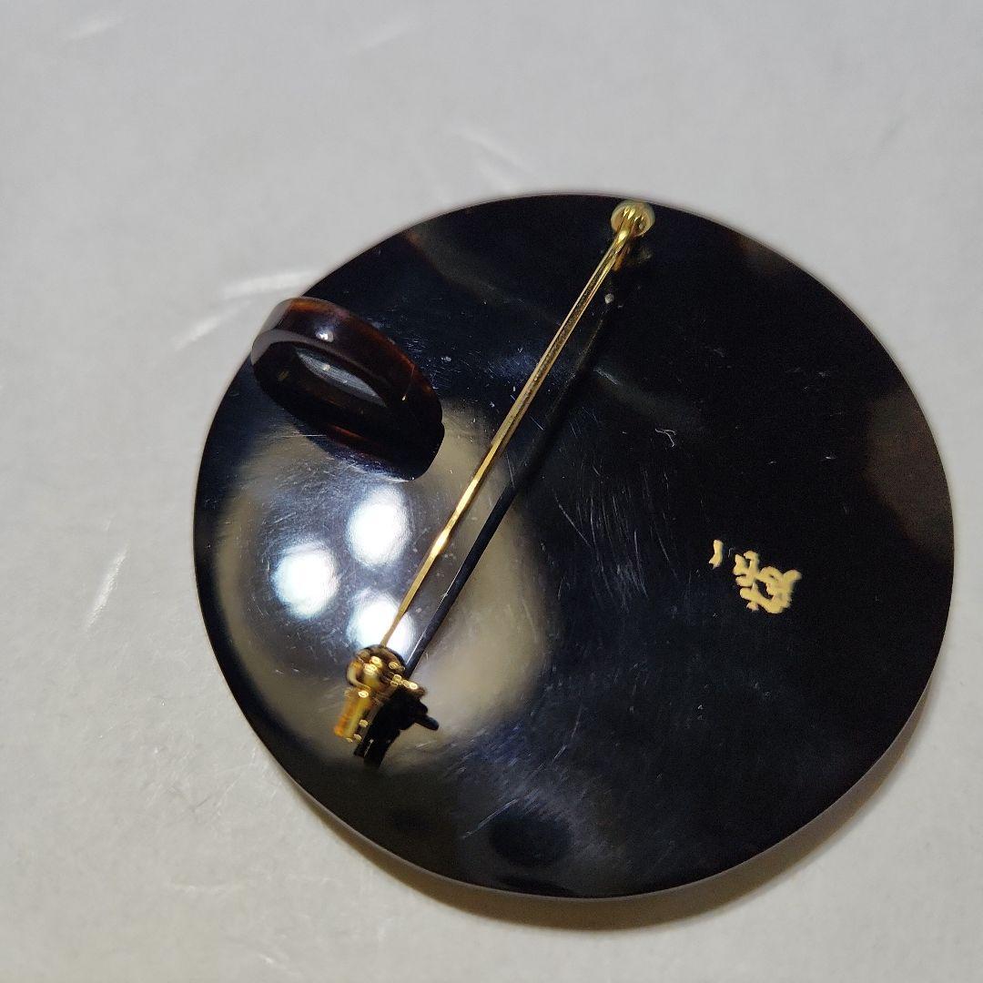 ★専用★鼈甲蒔絵付きペンダント、ブローチK18金線入り