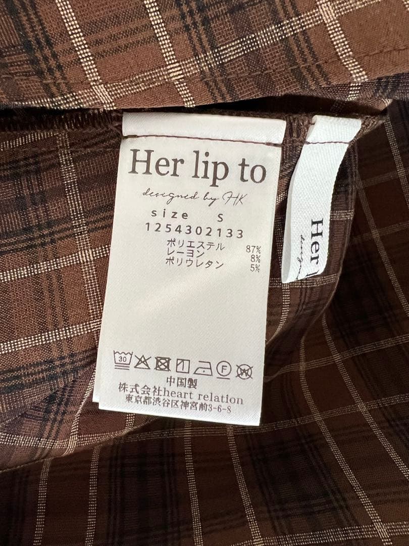 トップス FORHER Checked Flared Peplum Top