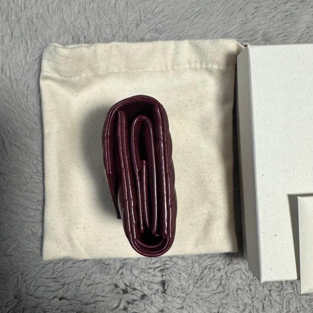 SAINT LAURENT バーガンディ 三つ折り財布
