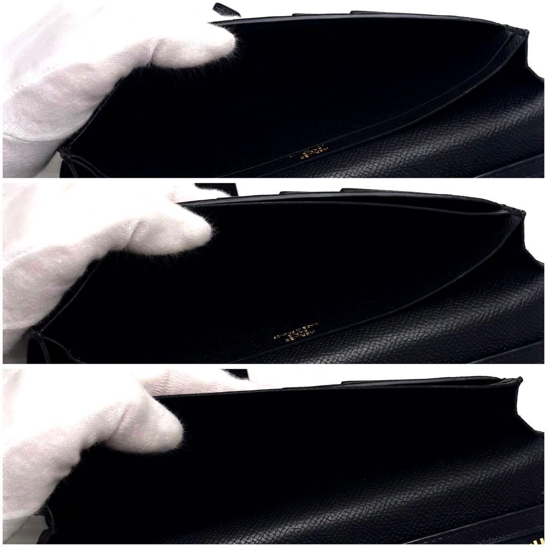 HERMES エルメス べアン スフレ 長財布 黒 ブラック ゴールド金具