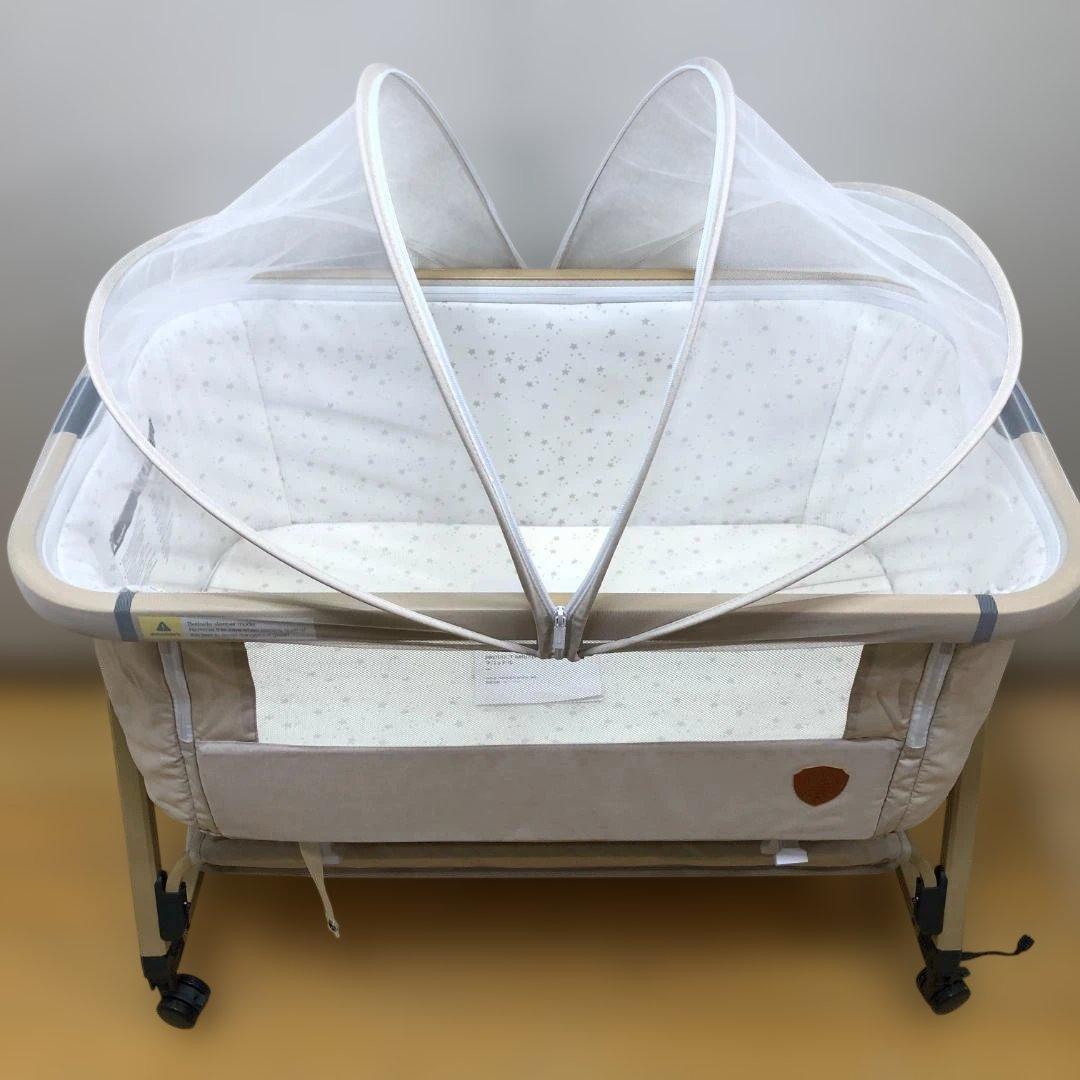 HZDMJ ベビーベッド ベビーサイドベッド キャスター付 112956-2