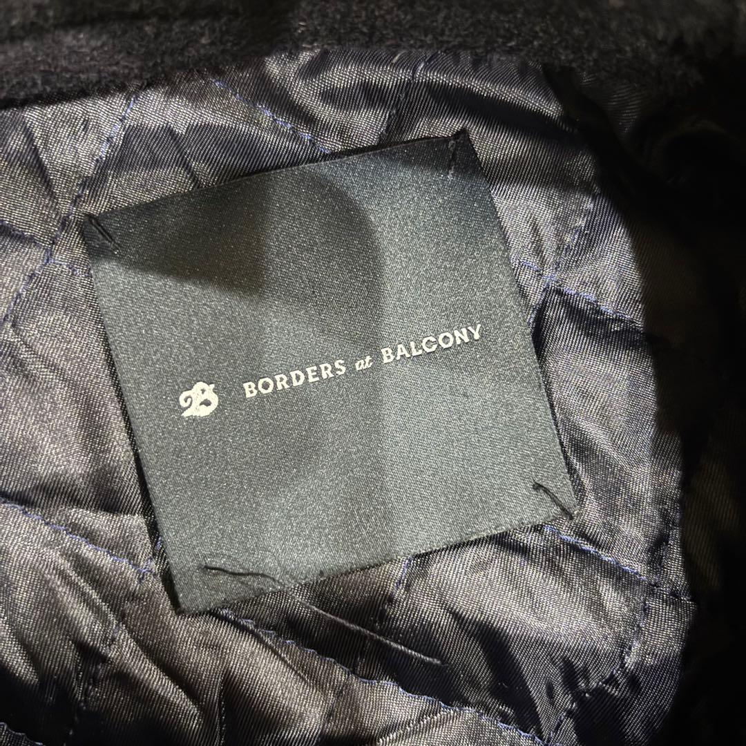 ボーダーズアットバルコニー ダッフルコート　カシミヤ混　ネイビー