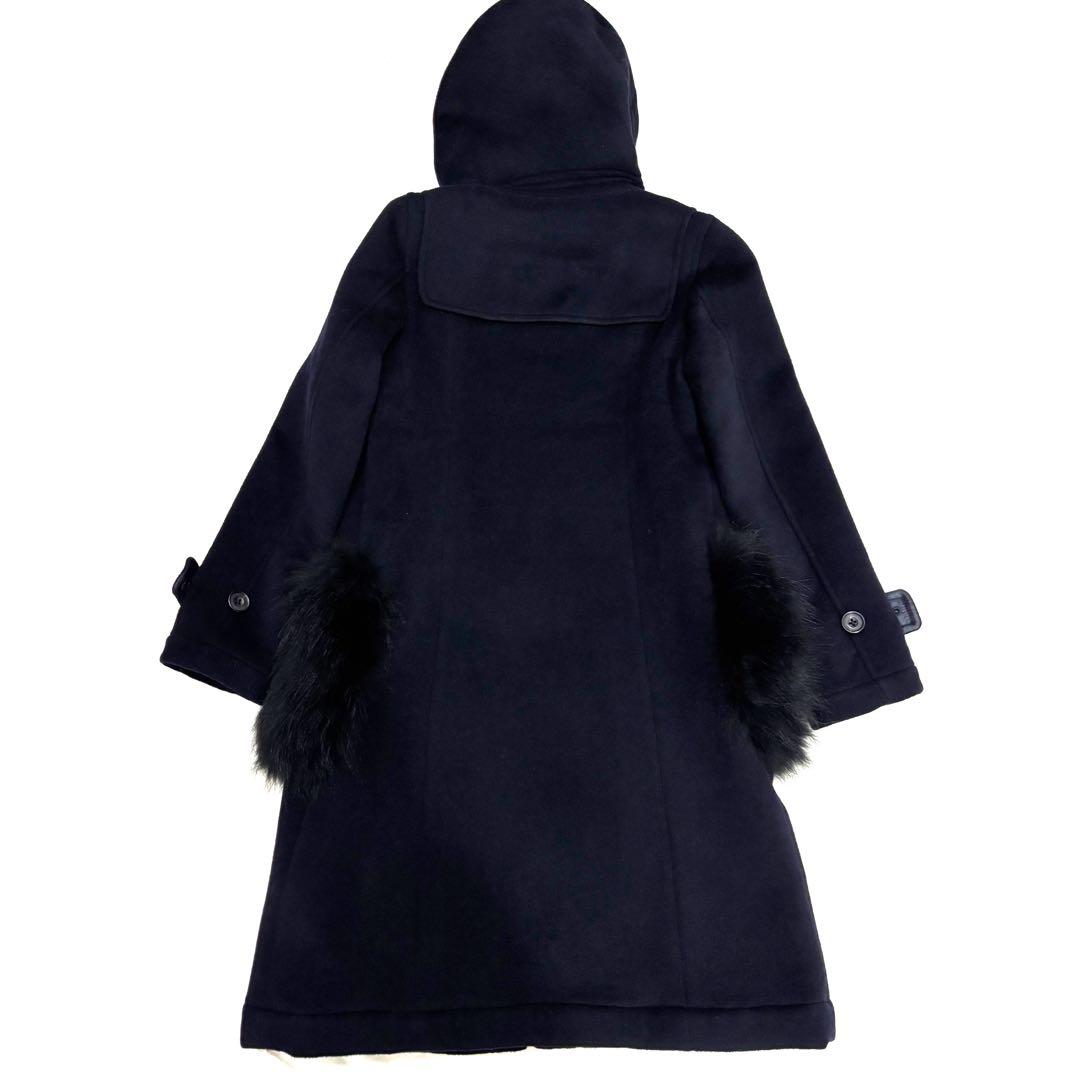 ボーダーズアットバルコニー ダッフルコート　カシミヤ混　ネイビー