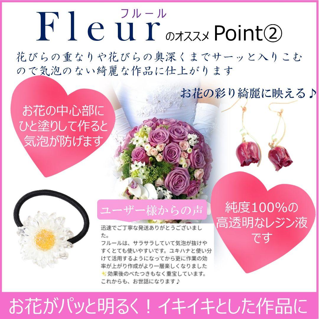 専用レジン液 ユキハナ1本、フルール9本、コーティング剤つき