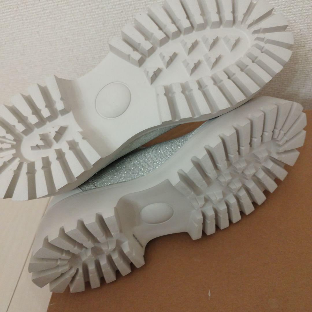 emmi ニットブーツ　シルバー　25cm