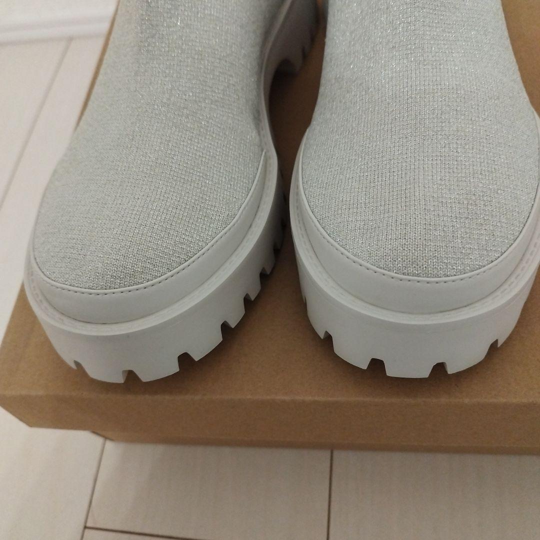 emmi ニットブーツ　シルバー　25cm