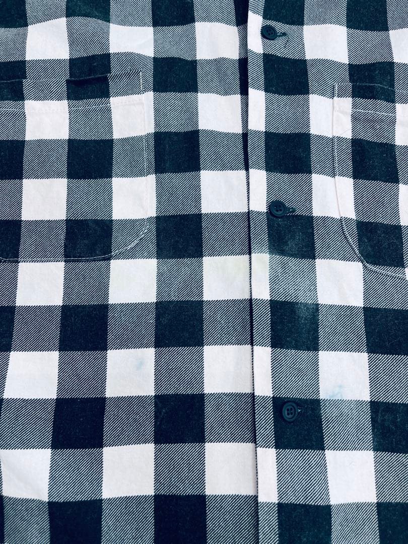 レア USA製 80s ヴィンテージ 開襟 シャツ ピンク×黒 ブロックチェック