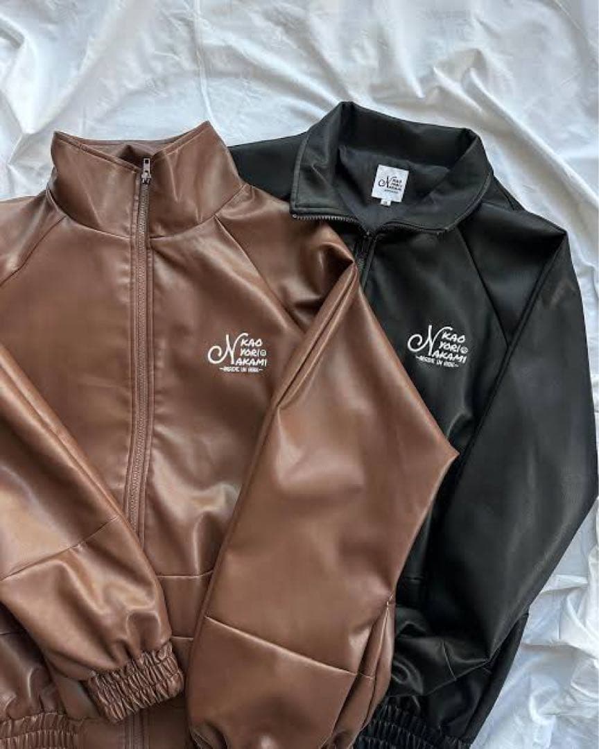 ジャケット・アウター kaoyorinakami logo leather like jacket