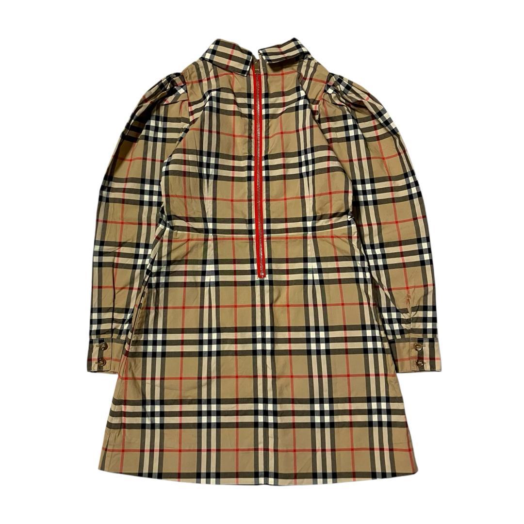 バーバリー　ドレスシャツワンピース　ヴィンテージチェック　パフスリーブ　128