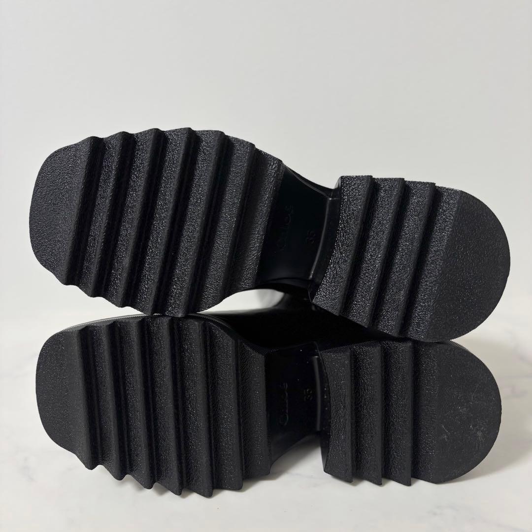 極美品 クロエ 35 BETTY ベティ レインブーツ 防水 長靴 ブラック