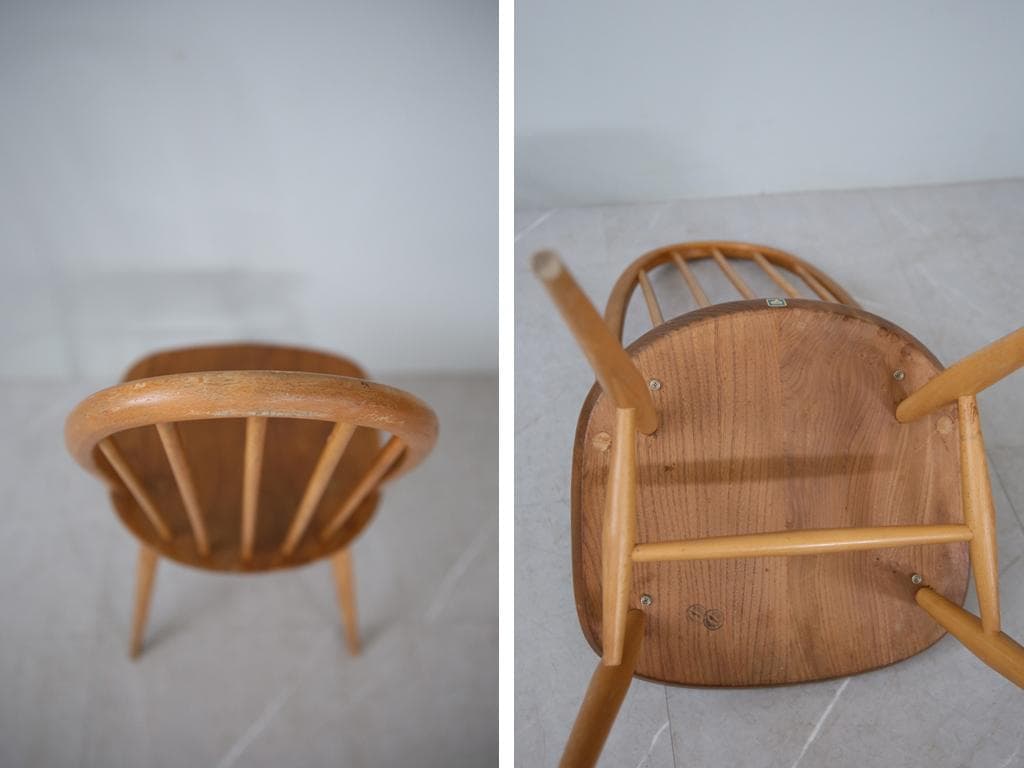 英国アンティークアーコールクエーカーチェア/ダイニングイス(91-193-1)