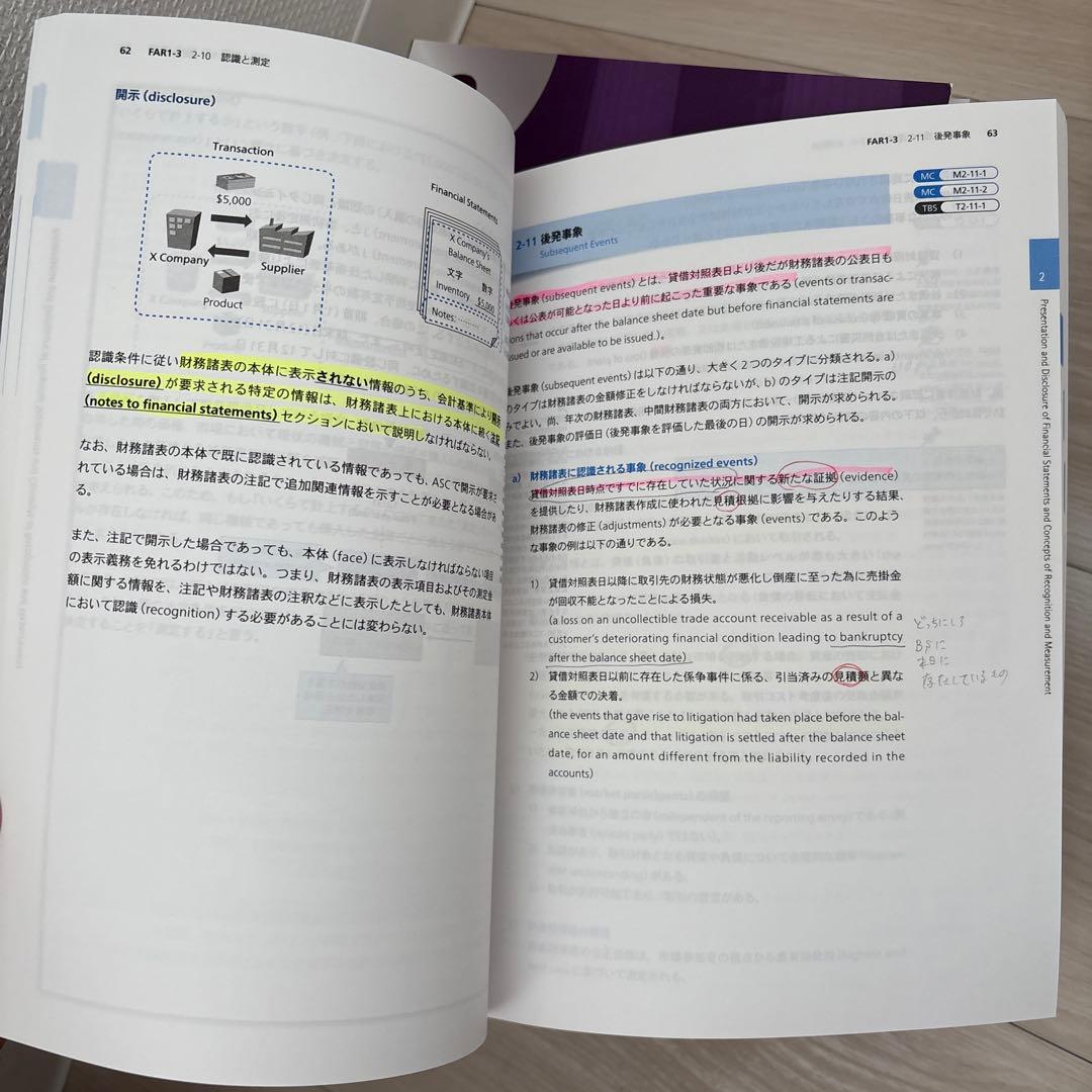 【わずかに書込みあり】新試験対応 アビタス USCPAテキスト問題集 FAR