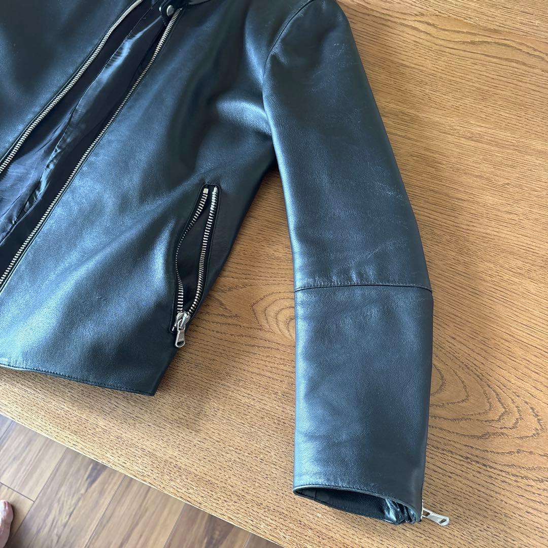 め*✨様 ブラックレザー シングルライダースジャケット