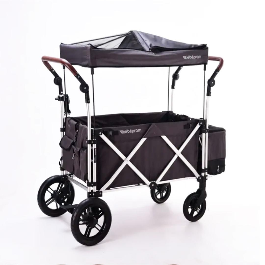 折りたたみガーデンカート B-07キャノピー付き耐荷重120kgブルー