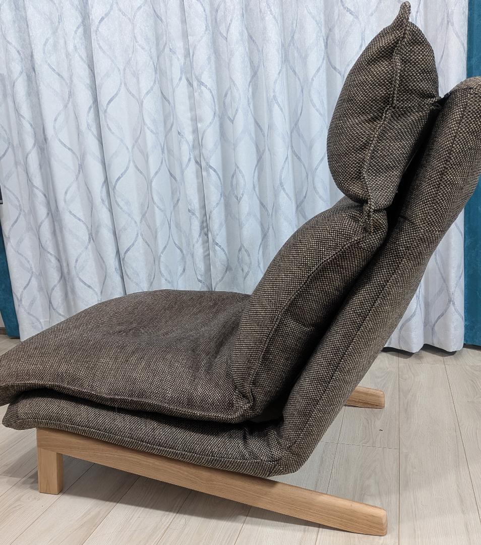 無印良品　ハイバックリクライニングソファ　１シーター　ポリエステル平織ブラウン