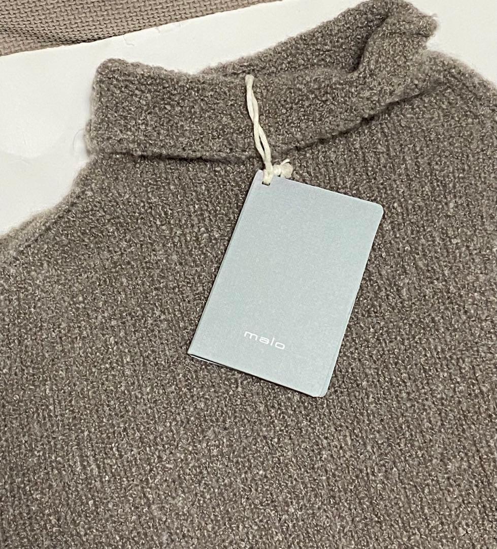 【お買得セール】maloマーロカシミヤ混タートルネックニット40伊製定価20万超