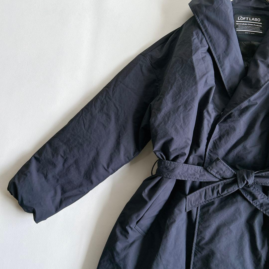 ロフトラボ　ショールカラーダブルダウンコート　ROAR ネイビー　サイズ1