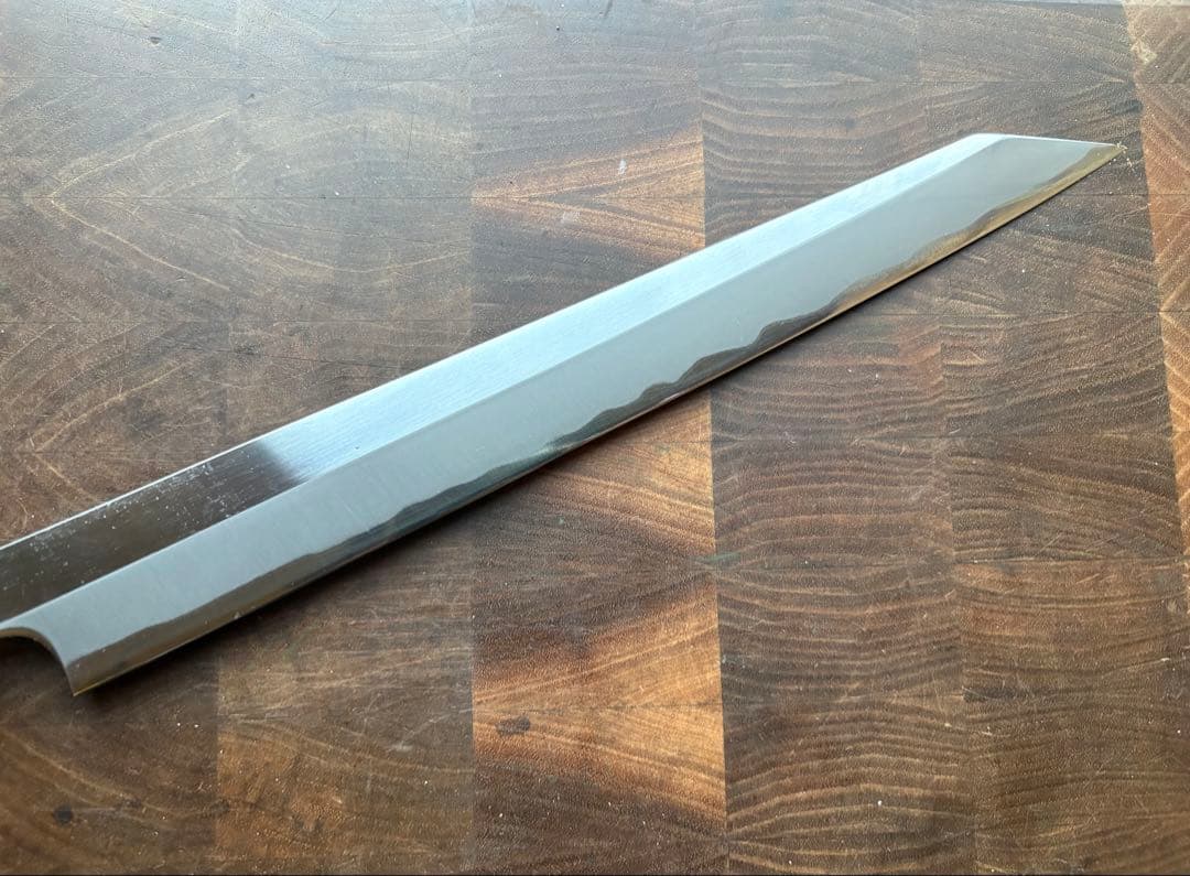 堺打刃物　霞　切付　柳刃9寸　270mm 包丁　白鋼　和包丁　水牛　朴木
