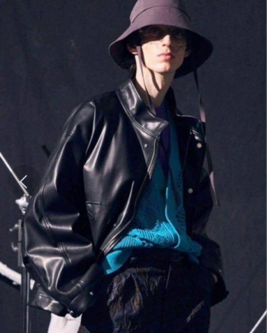 tp メゾンスペシャル オーバー ショート モッズ ブルゾン レザー