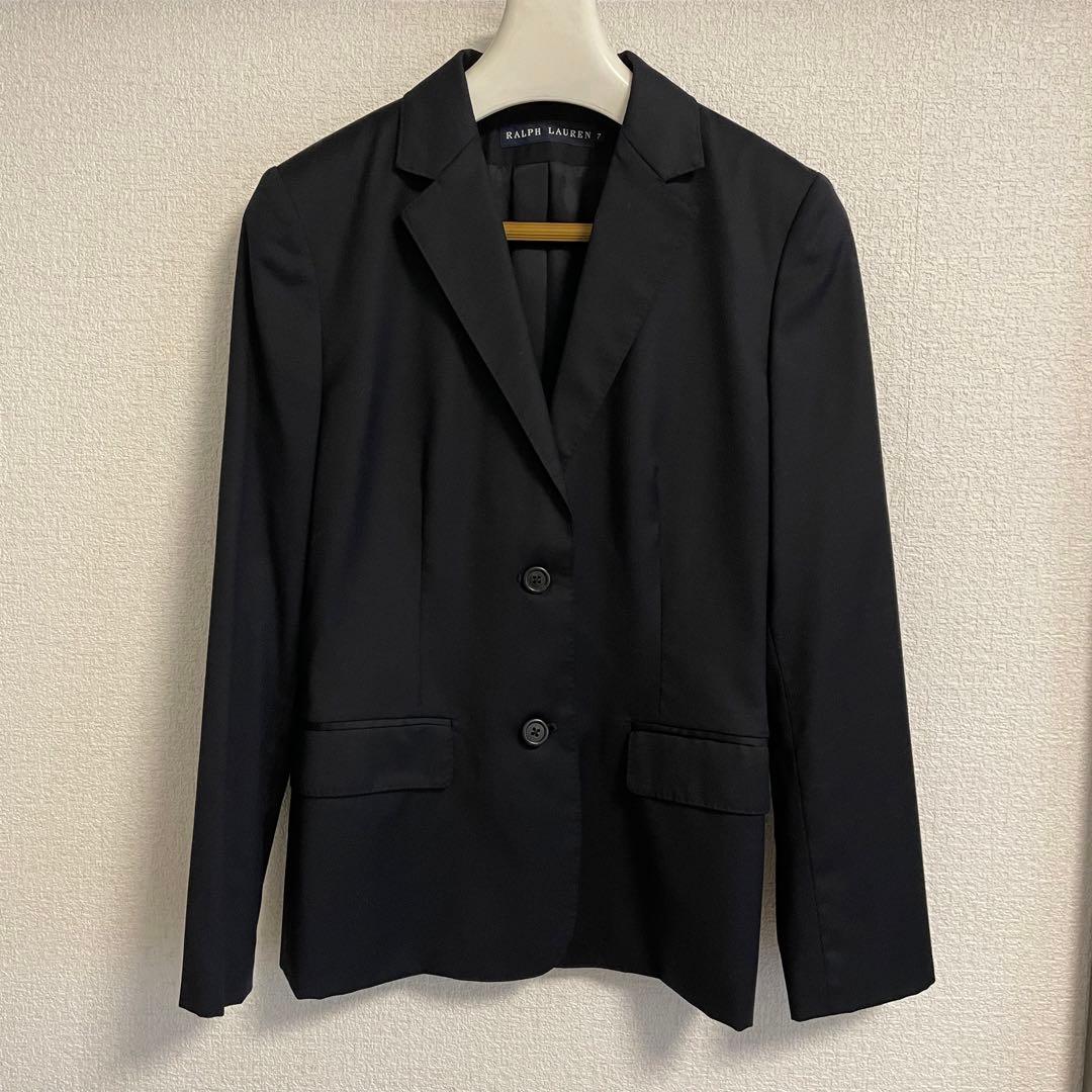 ラルフローレン　紺色　ネイビー　春スーツ　Sサイズ　7号　ほつれ有り
