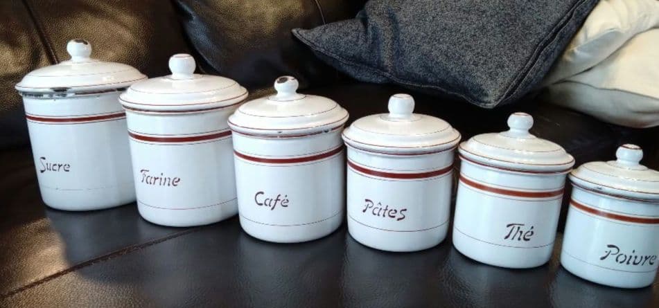 フレンチアンティーク　ホーロー　キャニスター　6個セット