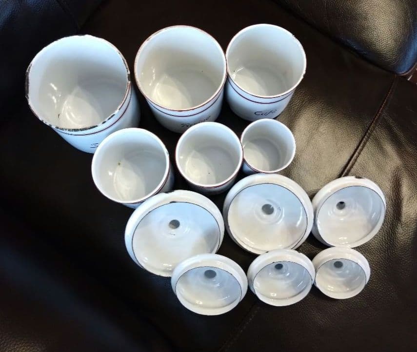 フレンチアンティーク　ホーロー　キャニスター　6個セット